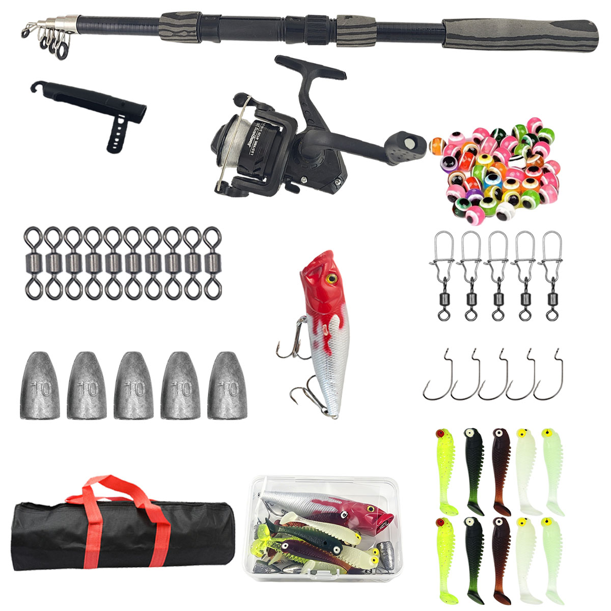 Fishing Lure Spinner - Kit Canna da Pesca Telescopica Portatile