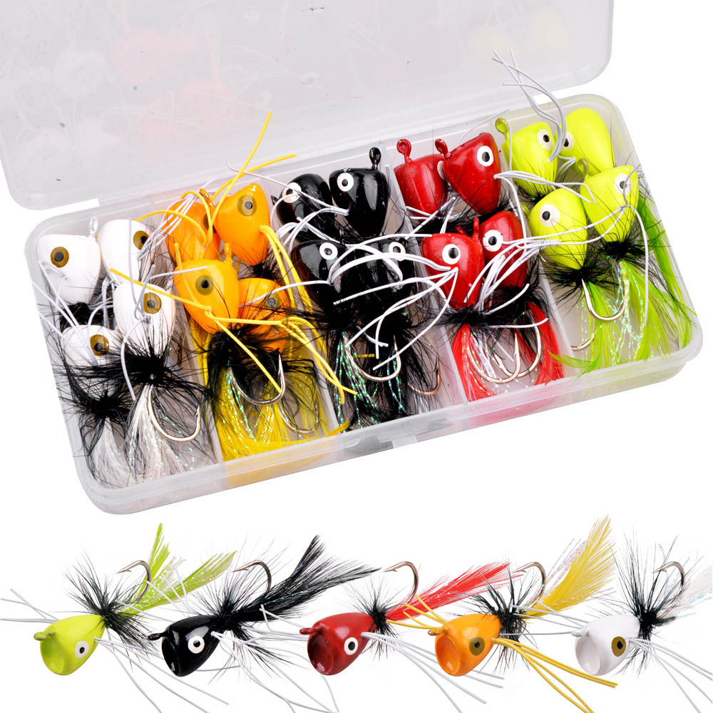 Fishing Lure Popper - 20 Pz Galleggiante Fly Jig esca